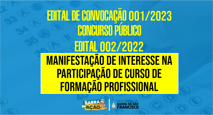 EDITAL DE CONVOCAÇÃO Nº: 001/2023 – Prefeitura de Bragança